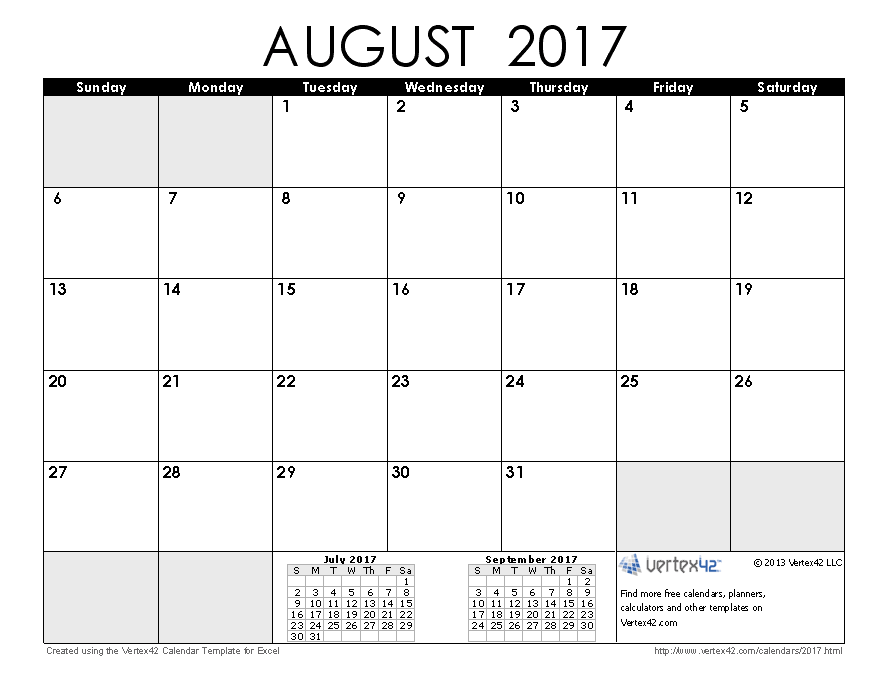 July August 2017 Calendar July August 2017 Calendar
